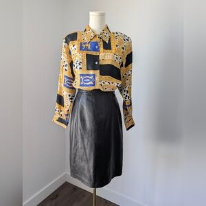 049_Leather vintage skirt 80’s